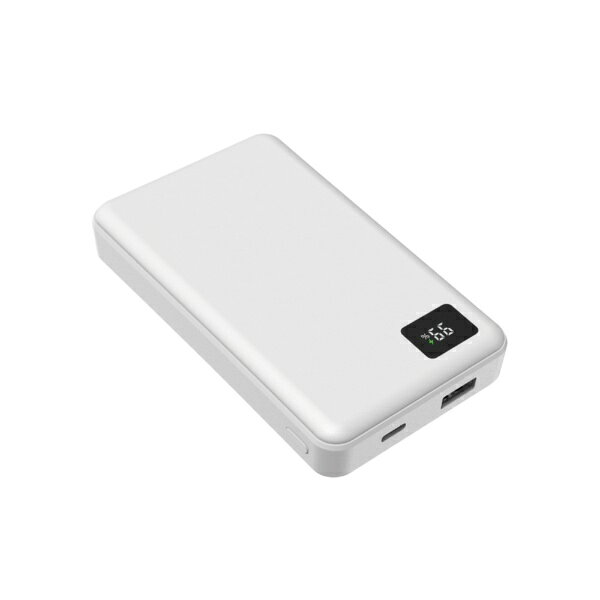 オズマ｜OSMA デジタル残量表示機能付リン酸鉄リチウムモバイルバッテリー 10000mAh 20W ホワイト LFPUC100D-CCWH [USB Power Delivery対応 /2ポート]