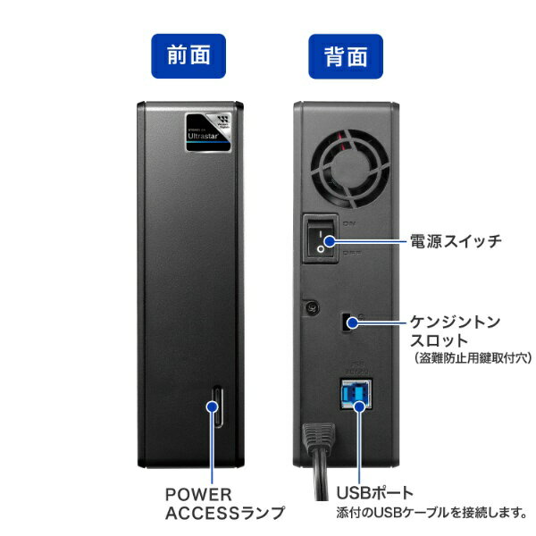 I-O DATA｜アイ・オー・データ 外付けHDD USB-A接続 「BizDAS」NAS用 Ultrastarハードディスク(Chrome/Mac/Windows11対応) HDJA-UTU16 [16TB /据え置き型]