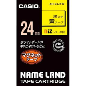 カシオ｜CASIO マグネットテープ NAME LAND（ネームランド） 黄 XR-24JYW [黒文字 /24mm幅][XR24JYW]