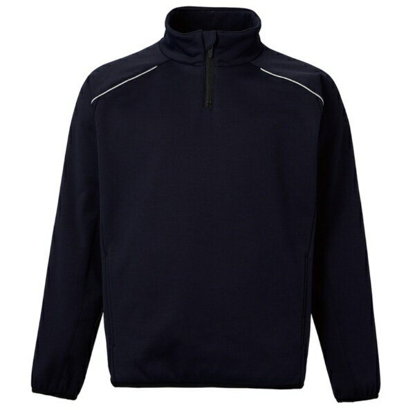 【高校野球対応】肌面フリースの衿付ハーフジップトップ表撥水ストレッチ保温ロゴなし※商品の色は、現物と多少異なる場合がありますのであらかじめご了承ください。