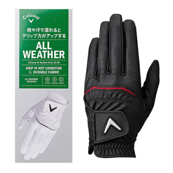 キャロウェイ｜Callaway メンズ ゴルフグローブ オール ウェザー グローブ ブラッ...