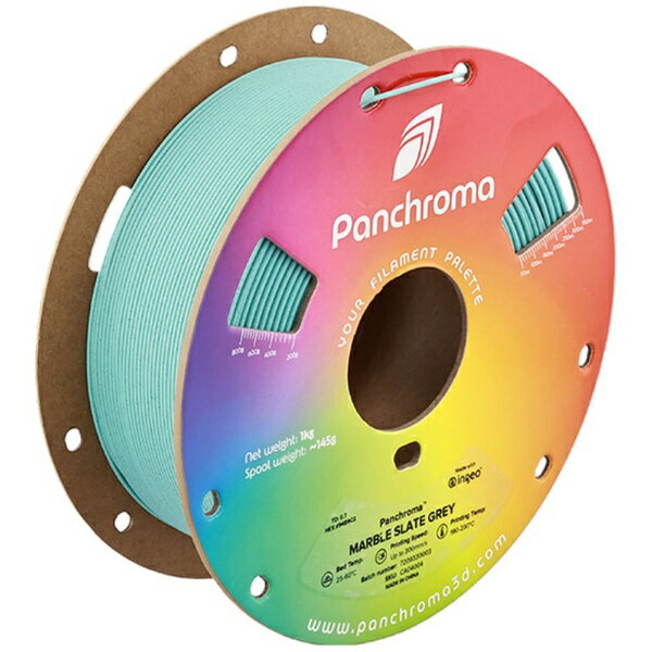 パンクロマシリーズPolymakerフィラメントが得意としてきた、「色」の管理にこだわった新シリーズ体系。色の一貫性の保証が強みで、生産ロットが別でも色の均一性を管理している為、大規模な印刷や長時間のプロジェクトでも色の変化を気にすることなく作業できます。いつでも同じ色が、いつでも手に入ります。■パンクロマ Matte PLA（旧PolyTerra PLA）は、切削性・加工性に優れ、反りや歪みが少なく安定した造形が可能なフィラメントです。マットな質感で積層痕が目立ちにくい特徴があります。すべてのパンクロマスプールは、AMSで優れた回転性能を発揮する端面強化エッジを備えています。