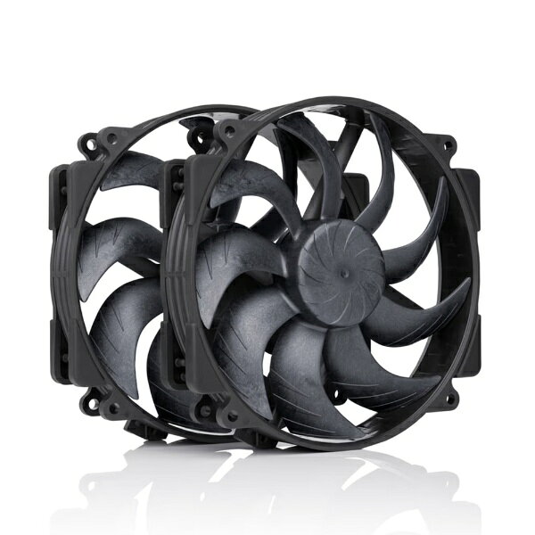 CPUクーラー向け、ラウンドフレーム仕様140mmファン「NF-A14x25r G2」の chromax.black 2台セット。最先端の静音冷却性能、洗練されたオールブラックデザイン。（穴ピッチ105x105 mmの120mm穴互換）■新開発のプログレッシブベンド形状インペラ、遠心タービュレーターハブ、ウイングレット、そしてわずか0.7mmという極限まで詰めたチップクリアランスを採用した高度な空力設計により、NF-A14x25r-G2モデルは定評ある前世代モデルを大きく上回る静音効率（性能対騒音比）を実現しています。■SupraTorque対応のetaPERFモーターにより高負荷環境でも安定した駆動が可能。NH-D15、NH-D15S、NH-U14Sヒートシンクに最適なアップグレードファンです。■Sx2-PPセットには、回転数をわずかにずらした（約±25rpm）2基のファンが含まれており、干渉によって発生するビート周波数などの不要な共振現象を抑制します。そのため、プッシュプル構成でクーラーに2基のファンを搭載する場合に最適です。■Noctuaが誇る高品質なSSO2ベアリングを採用し、150,000時間を超えるMTTFを備えた「NF-A14x25r G2 PWM Sx2-PP chromax.black」は、オールブラックのスタイルで最先端の品質・静音性・高性能を兼ね備えた、140mmラウンドファン2台セットを求めるユーザーに最適な選択肢です。※詳細な仕様についてはメーカーサイトをご確認ください。