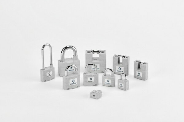 ZARKER キー式 ラミネートスチール シャックルガード南京錠 ツル径8mm N-52S