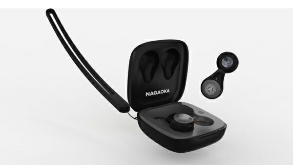 NAGAOKA オープンイヤー型ワイヤレスイヤホン ピュアブラック NRING30PBK(1個)