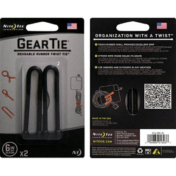 NITE IZE｜ナイトアイズ ヘッドホンキーパーツ GEAR TIE 6inc GT62PK01