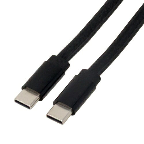 USB 480Mbps (USB 2.0)／PD 60Wに対応した、 非常に柔らかいフラットタイプのType-Cケーブルです。「USB2.0 Type-Cケーブル PD60W ソフト&フラット」■USB Type-Cコネクタ搭載の機器同士を接続できます。■ケーブルの外皮はTPU (熱可塑性ポリウレタン) で作られており、伸縮性を持ちながら引張・引裂・摩耗に強く、弾性による衝撃吸収性にも優れています。■USB 480Mbps対応。USB 2.0に対応した環境で、480Mbpsのデータ転送を実現します。(理論値)■USB PD対応環境で最大60Wの電源供給に対応します。■最大3Aの充電に対応します。■480Mbpsのデータ転送に対応します。(理論値)［ご注意］・本製品は汎用品であり、すべての組み合わせにおいて動作を保証するものではありません。・USB PD 60Wで動作するには、ホスト／ケーブル／ハブ／デバイスなど、すべての伝送経路がUSB PD 60W以上に対応している必要があります。・供給電圧／電流値は接続する機器の性能に依存します。