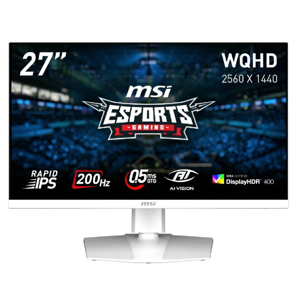 MSI｜エムエスアイ ゲーミングモニター ホワイト MAG 274QRFW E20 [27型 /WQHD(2560×1440） /ワイド /200Hz]