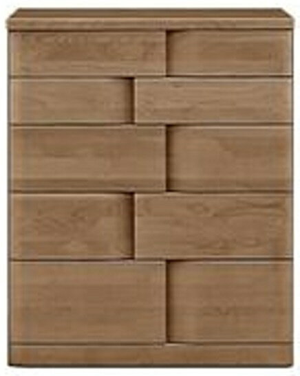 ●ハイセンスなお部屋作りに最適な、衣類収納用ミドルチェストです。●大容量の長引き出しは、全てフルスライドレール付き。奥まで簡単に引き出せて、探しているお洋服もすぐに見つけることができます。●個性的なデザインが特徴ですが、美しい木目と優しい色...