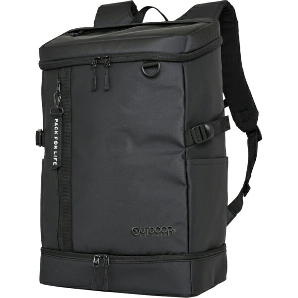OUTDOOR - OUTDOOR PRODUCTS｜アウトドアプロダクツ ボックスリュック スクールリュック 通学 通勤 大容量 35L 2層タイプ 15.6インチ PC対応 撥水 ブラック/ブラック OD-11194-BKBK