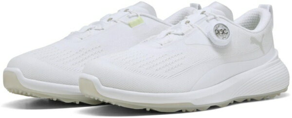 プーマ｜PUMA ゴルフシューズ グルーヴスポーツ ディスク WMNS PUMA WHITE×GLACIAL GRAY×APPLE 31322101 [レディース /22.5cm]【返品交換不可】