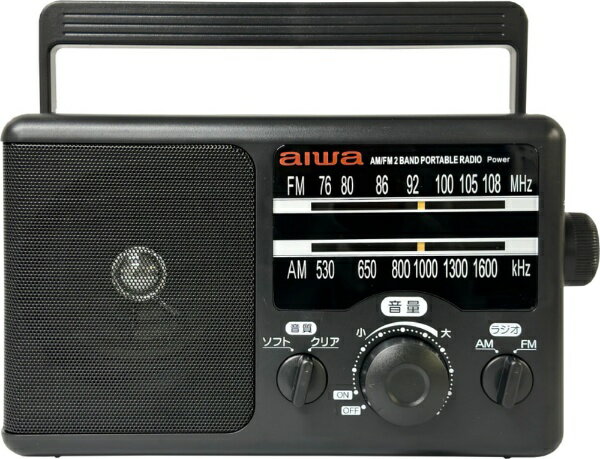 アイワ｜aiwa ポータブルホームラジオ ブラック GAA4-PHR0001-BK [ワイドFM対応 /AM/FM]