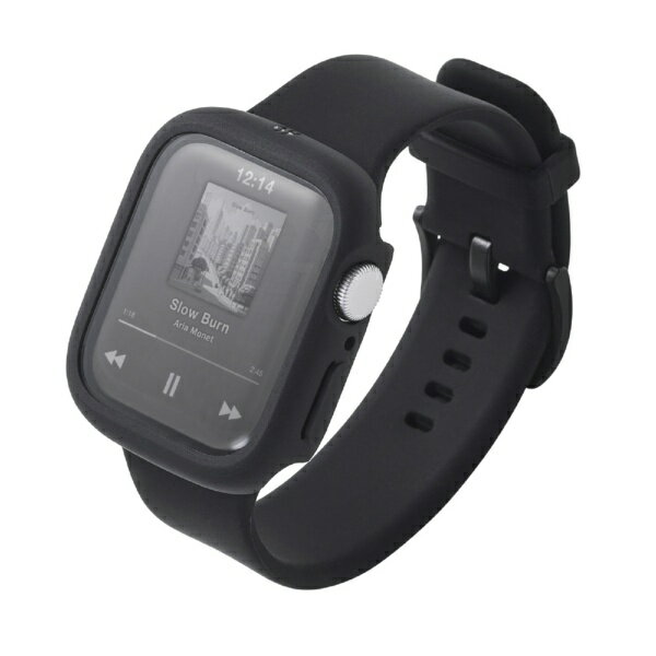 ELECOM｜エレコム アップルウォッチ カバー Apple Watch SE3 / SE2 / SE1 ( 第3 / 2 / 1世代)  ケース 強化ガラス 10H 耐衝撃フレーム 指紋防止 飛散防止 TOUGH SLIM LITE ブラック ブラック AW-25EFCTSLBK