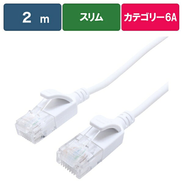 【エントリー＆レビュー投稿でクーポン進呈】 ビックアイデア｜BicIDEA LANケーブル ホワイト BIM-LC6A1SLM200W [2m /カテゴリー6A /スリム]