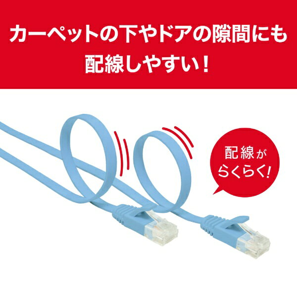楽天ビック(ビックカメラ×楽天)のビックアイデア｜BicIDEA LANケーブル ブルー BIM-LC6A1FL500A [5m /カテゴリー6A /フラット]｜アングル3
