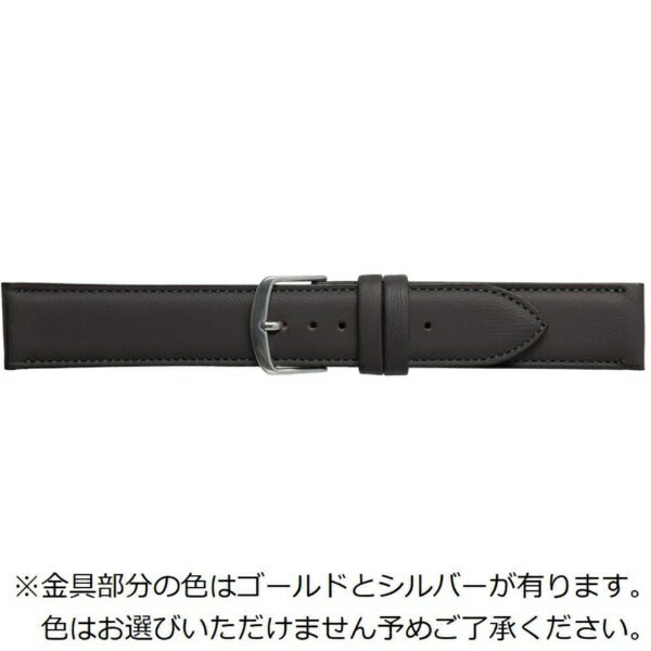バンビ｜BAMBI 時計バンド ヤギ革（ゴート）抗菌防臭加工 かん幅16mm 美錠幅16mm 【金具色指定不可】 ブラック BAE072AN