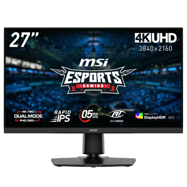 【2026年03月05日発売】 MSI｜エムエスアイ ゲーミングモニター MAG 272URDF E16 [27型 /4K(3840×2160） /ワイド /160Hz]