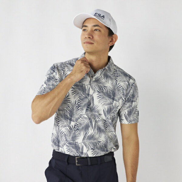 フィラゴルフ｜FILA GOLF メンズ 柄半袖シャツ ネイビー 746680 [メンズ /Lサイズ]【返品交換不可】