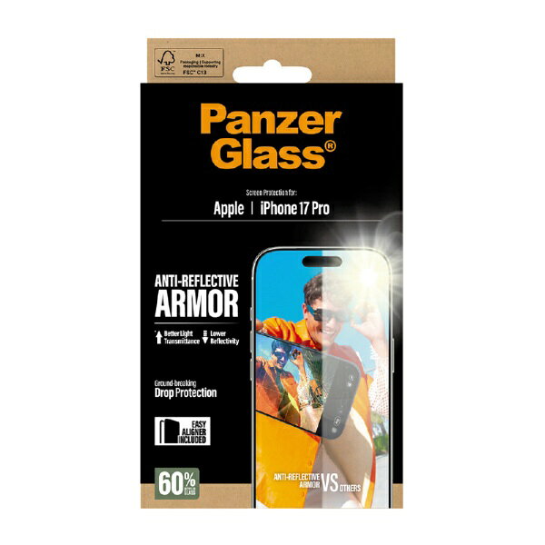 PanzerGlass｜パンザグラス iPhone 17 Pro PanzerGlass Anti-Reflective Armor Screen Protector UWF 治具付き PG93930