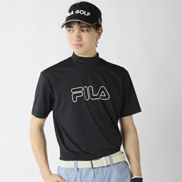 Polo Shirt - フィラゴルフ｜FILA GOLF メンズ 半袖モックネックシャツ ブラック 746622 [メンズ /Lサイズ]【返品交換不可】