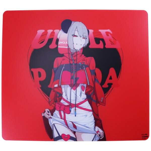 UNCLEPANDA ゲーミングマウスパッド [450x400x4mm] ガラスマウスパッド RED UP-GLASS-RED