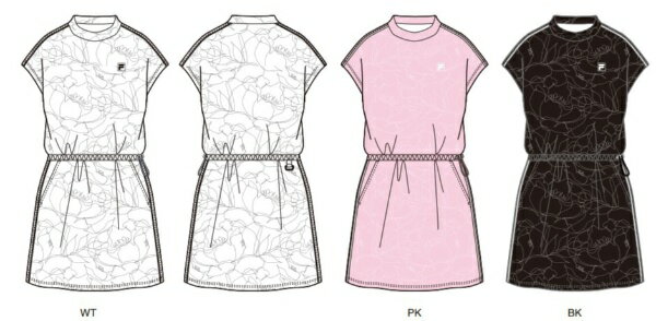 冷感カノコ素材を使用した暑い日でも快適な着心地のワンピースです。肩やスカート脇にはライン状の切り替えとパイピングですっきりとした印象になります。スピンドルでウエスト部分の調整ができます。吸汗速乾, 接触冷感, プリントアテンション, 昇華PTアテンション