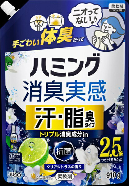 ハミング消臭実感 汗・脂臭タイプ クリアシトラスの香り 910g