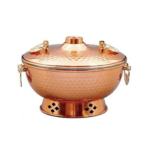 新光金属｜SHINKOUKINZOKU S-1047H銅製 鎚目しゃぶしゃぶ鍋 22cm