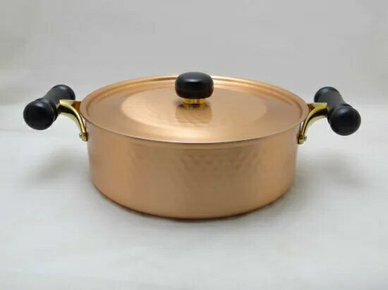 Copper Pots - 新光金属｜SHINKOUKINZOKU IH-104銅製アンティック IH対応浅型鍋 24cm