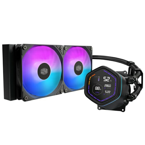 Cooler Master - COOLER MASTER｜クーラーマスター 水冷CPUクーラー 120mmファンx2 [LGA1851/1700/1200/1156/1155/1151/1150・AM5/AM4] MasterLiquid Core Nex Digital 240 Black ARGB ブラック MLX-D24M-A18PA-RD