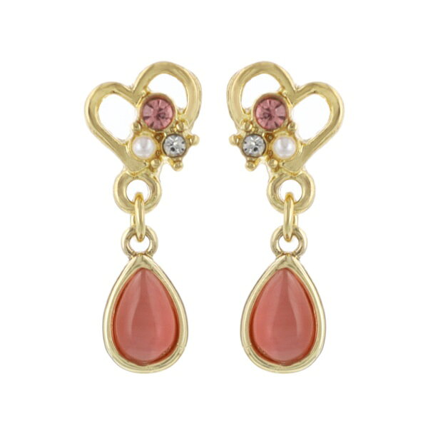 ピアス■素材合金/プラパール/ガラス/合成キャッツ■サイズ20mm