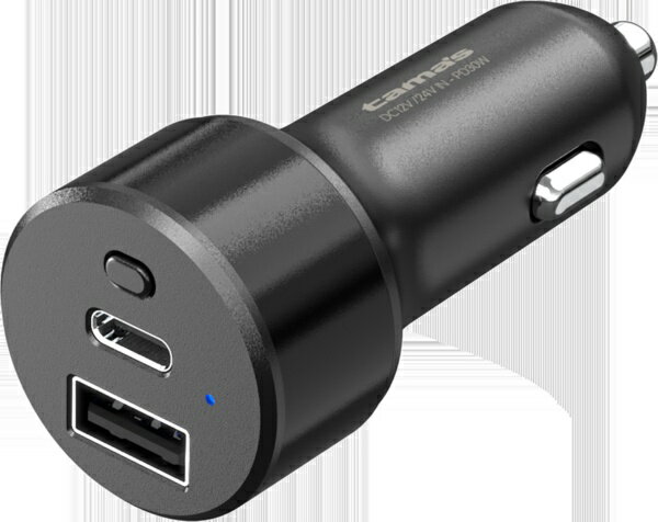 多摩電子工業 スマートタグ機能付PD30Wカーチャージャー　C+A 多摩電子工業 ブラック TKP155UCK