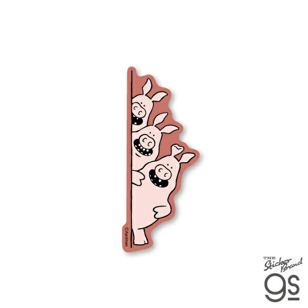 ゼネラルステッカー｜GENERAL STICKER ダイカットミニステッカー ひつじのショーン 3匹のいたずらブタ ひょっこり SHAUN-30