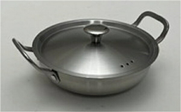 ちょっとした調理に便利なミニサイズ。調理してそのまま食卓に出せるので洗い物が少なく済みます。ガス火・IHクッキングヒーター・オーブンで使用可能。●パッケージサイズ：(約))247×192×82mm ●サイズ：(約)247×192×82mm、底の厚さ=0.5mm ●重量：(約)405g ●容量：1.1L ●材質：本体=ステンレス鋼