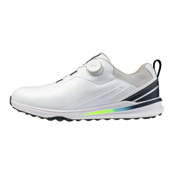 MIZUNO - mizuno｜ミズノ ゴルフシューズ ネクスライトエナジーII ワイド ボア ホワイト×ブルー×イエロー 51GQ264101 [メンズ /27.5cm /幅:ExtraWide(4E相当)]【返品交換不可】