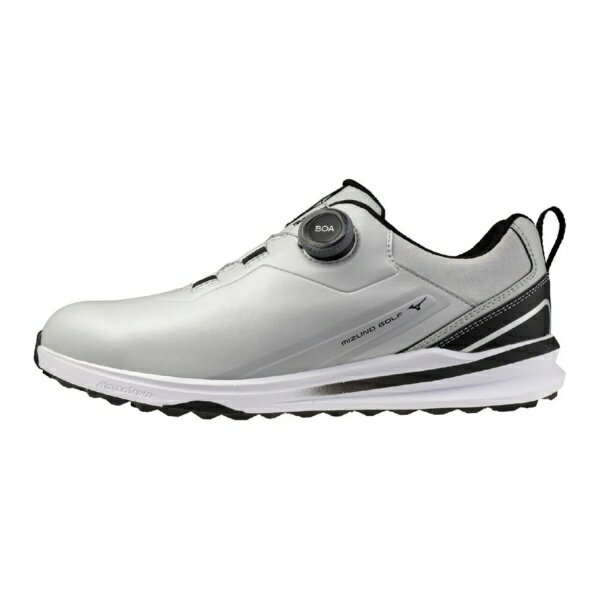 mizuno｜ミズノ ゴルフシューズ ネクスライトエナジーII ワイド ボア グレー×ブラック 51GQ264102 [メンズ /25.0cm /幅:ExtraWide(4E相当)]【返品交換不可】