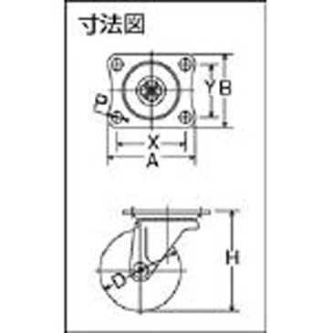 ハンマーキャスターセールス　HAMMER　CASTER G型　自在　ゴム車25mm　420GR25BAR01