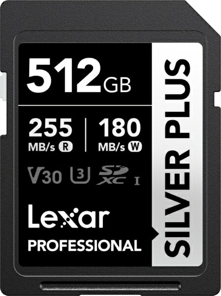 Lexar｜レキサー Lexar SDXCカード Professional SILVER PLUSシリーズ V30 UHS-I U3 読出速度 最大255MB/s LSDSIPL512G-BNNPJ  LSDSIPL512G-BNNPJ 