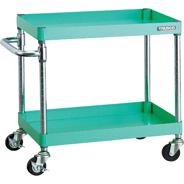 トラスコ中山｜TRUSCO NAKAYAMA フェニックスワゴン　600×400　2段　φ75ゴム車輪　YG色　PEW662G75YG《※画像はイメージです。実際の商品とは異なります》