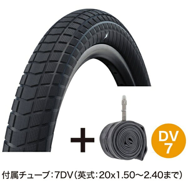 日本の電動アシスト自転車に寄り添った性能と価格帯を追求既存モデル「ビッグベン」の転がりやすさと高いグリップ力はそのままに、電動アシスト自転車向けに最適化しました。耐久性と耐パンク性に優れ、毎日の通勤・通学やお子さまの送り迎えでも安心してお使いいただけます。主流サイズのタイヤ幅に対応し、チューブ付きでコストパフォーマンスにも優れています。※本製品のサイズは20x2.15(55-406)ですが、国内電動アシスト自転車の主流サイズ20x2.125についても、メーカーより適合するとの正式な回答を得ております。■サイズ：20x2.15■ETRTO：55-406■ビード：ワイヤービード■カラー：ブラック■重量：650g■ライン：シュワルベライン■仕様：K-Guard■コンパウンド：GREEN■E-BIKE：対応