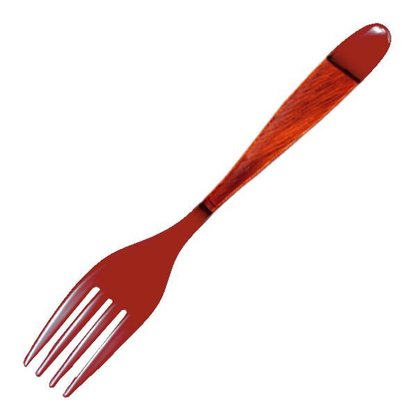 ●本うるし手塗りのフォーク　19cm●おしゃれな配色