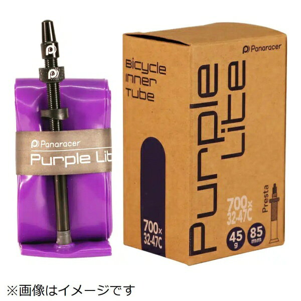 しなやかな弾力性と強さをあわせ持つ、ウレタン樹脂製のチューブ「PURPLE LITE（パープルライト）」。素材特性を活かした軽量特性に加え、コンパクトに折りたためるため高い携行性を誇ります。ユーザービリティにも配慮し、ポンプ口金を確実にセットできるようにリムナットを付属。ベーススペーサーはリムの形状に合わせることで音鳴りを防止します。バルブの先端側は金属製になっており、近年増えている電動ポンプの使用にも対応TPUチューブバルブ長：45mm重量：45g※注意：本製品はブチルチューブより若干耐熱性が劣りますので、チューブに過度の熱がかからないようにご注意下さい。　長い下り坂などで頻繁にブレーキをかけると、リムブレーキではホイールが過熱し、チューブが損傷する場合があります。