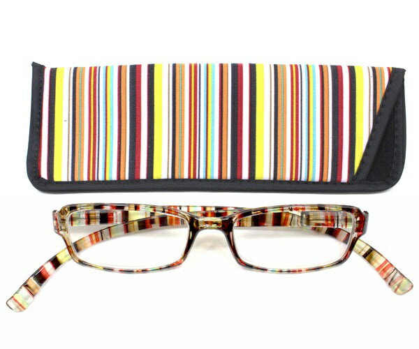 乐天商城 - ベイライン neck readers リーディンググラス（老眼鏡） ネックリーダーズ スタンダード ストライプ イエローマルチ PC2217G（+3.50） Bayline イエローマルチ PC2217G