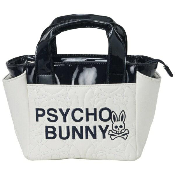 サイコバニー｜Psycho Bunny ラウンドバッグ SEASONAL EDITION ホワイト PBMG6BR2 [高さ20×横幅22×マチ13cm]