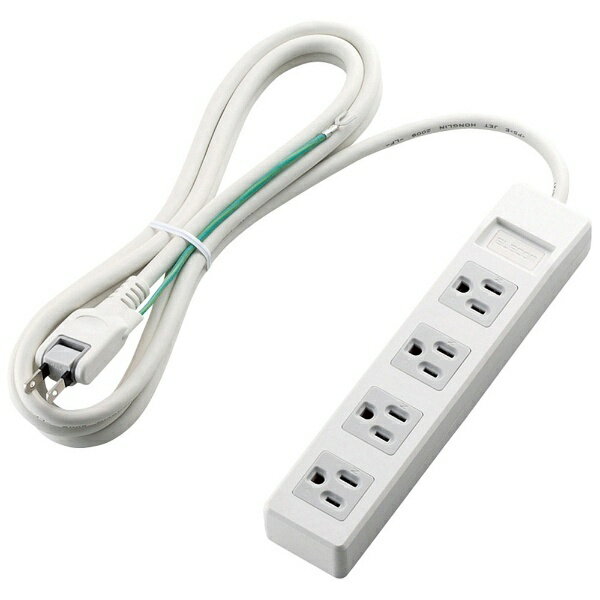 ELECOM｜エレコム 3ピンプラグ対応タップ ホワイト T-T1A-3425WH [2.5m /4個口 /スイッチ無][TT1A3425WH]
