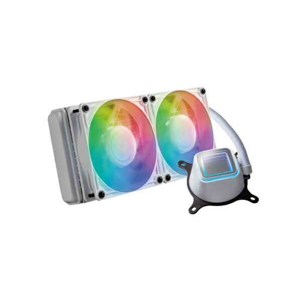 玄人志向｜KUROUTOSHIKOU 水冷CPUクーラー 120mmファンx2 [LGA115x/1200/1700/1851・AM5/AM4] LED有り ホワイト KURO-AIOWC240L/V2/WHITE