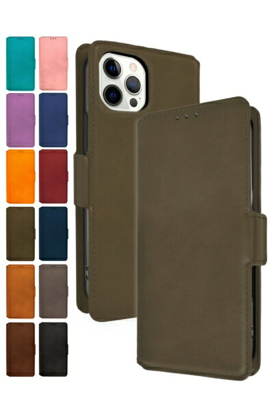 shizukawill｜シズカウィル iPhone 12 / 12 Pro 手帳型 ケース カバー 本革調 レザーケース シズカウィルRe オリーブ APIP12PV2OLIVE