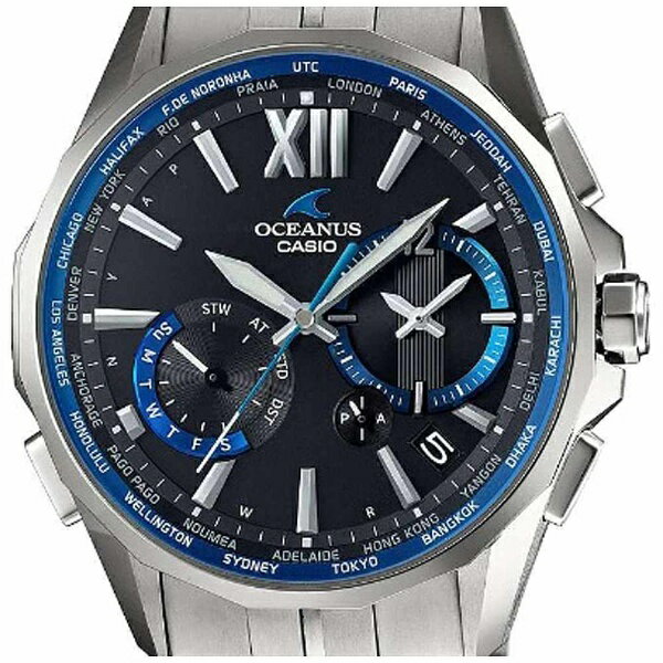 カシオ　CASIO ［ソーラー電波時計］オシアナスマンタ（OCEANUS manta） 「TOUGH MVT. MULTI BAND 6（マルチバンド6） 」 OCW-S3400-1AJF【日本製】[OCWS34001AJF]