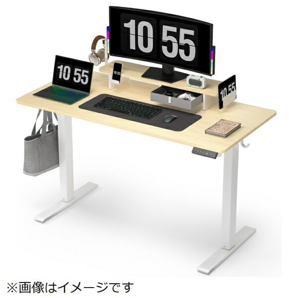 WALKINGDESK 電動昇降デスク [W1400xD600xH832〜1292mm] 引き出し・モニター台付き オーク ETSFI21-140OA [電動 /収納あり]