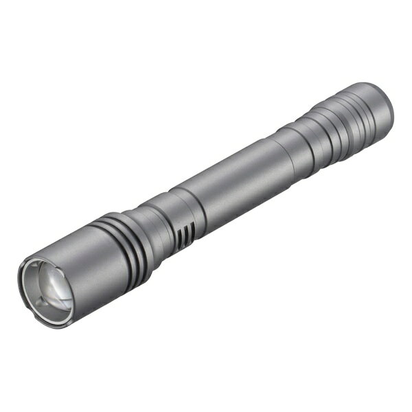 【 特 長 】 ● スライドフォーカス機能付き電池式LEDフラッシュライト ● 連続使用時間2.5（HIGH）?13.5時間（LOW） ● 明るさ最大700ルーメン 【 仕 様 】 ■ 電源：単3形アルカリ乾電池2本（別売） ■ 光源：白色系LED1個（交換不可） ■ 連続使用時間：明るさ10%まで ・ 約2.5時間：HIGHモード ・ 約13.5時間：LOWモード ・ 約5時間：点滅モード ■ 光束：約700 lm（ルーメン）/HIGHモード、約150 lm（ルーメン）/LOWモード ■ 照射距離：約170m ■ 保護等級：IPX4 ■ 質量：約67g（電池別） ■ 外形寸法：（約）外径25×全長158mm ■ 付属品：ストラップ 注意 ※ ぬれた状態ではフォーカス調整部を操作しない。水の侵入により故障の原因となります。